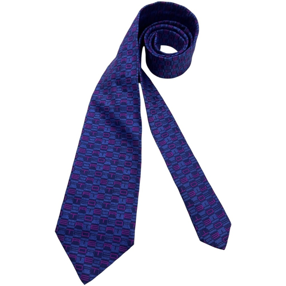 ETRO Blue/Purple Geometric Monogram ETRO Silk LUXURY Tie ITALY and